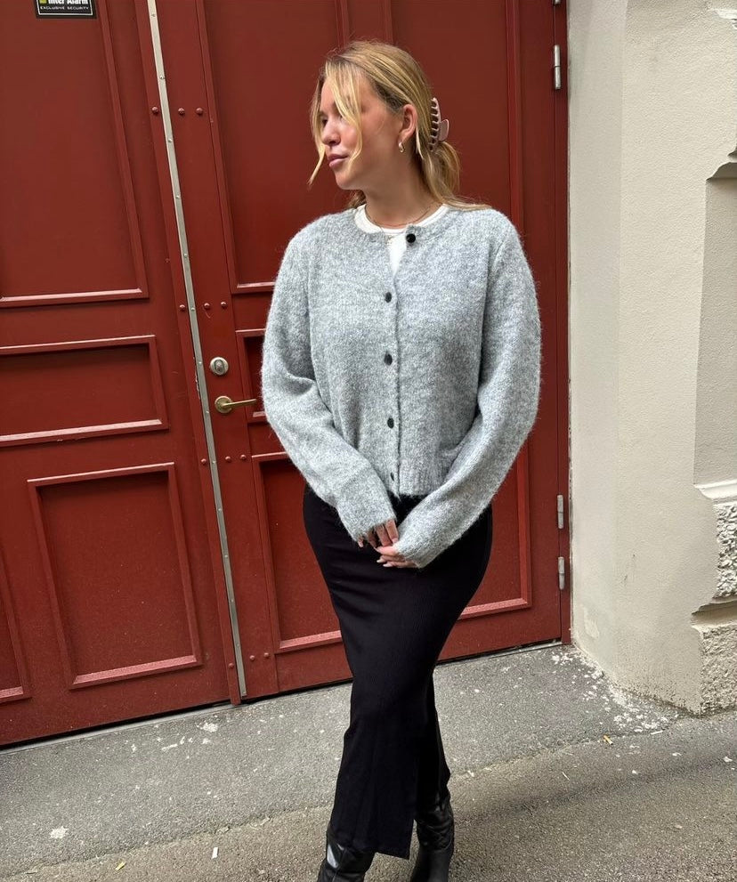 VMNOVAH Knit Cardigan - Medium Grey Melange